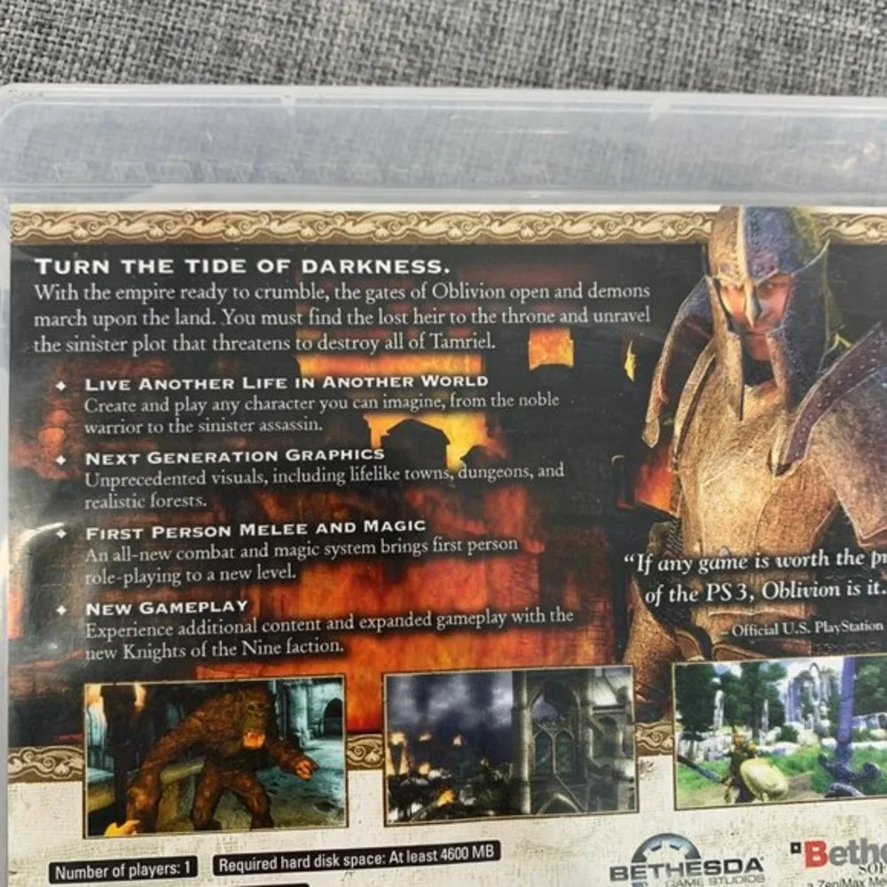 Elder Scrolls IV Oblivion Playstation‎ 3 Mature 17+ Bethesda Softworks